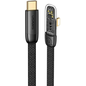 Eckkabel USAMS USB-C/Lightning PD 20W Iceflake Series 1,2m schwarz SJ583USB01 (US-SJ583)