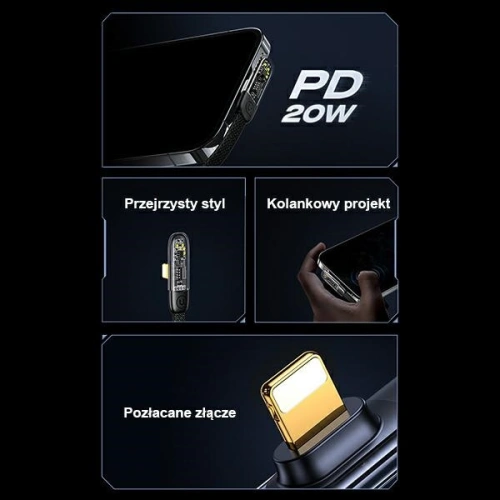Kup Cablu unghiular USAMS USB-C/Lightning PD 20W Iceflake Series 2m alb SJ586USB02 (US-SJ586) - USA892 - {ean13} - Sklep Home Screen