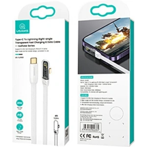 Kabel kątowy USAMS USB-C/Lightning PD 20W Iceflake Series 2m biały SJ586USB02 (US-SJ586)