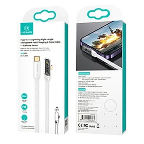 Kup Cablu unghiular USAMS USB-C/Lightning PD 20W Iceflake Series 2m alb SJ586USB02 (US-SJ586) - USA892 - {ean13} - Sklep Home Screen