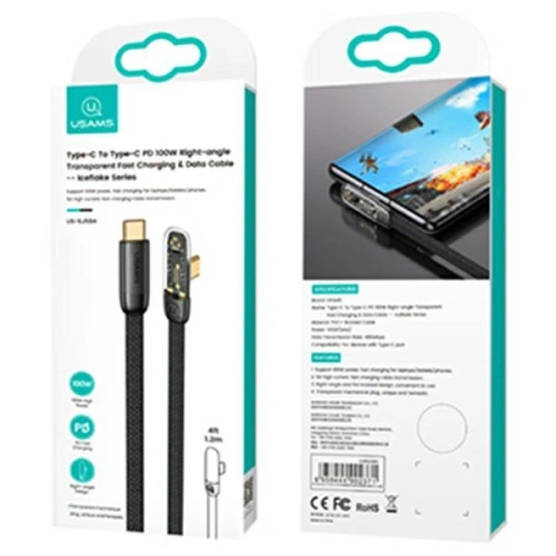 Kup Cablu unghiular USAMS USB-C - USB-C PD 100W Iceflake Series 1,2m negru/SJ584USB01 (US-SJ584) - USA895 - {ean13} - Sklep Home Screen