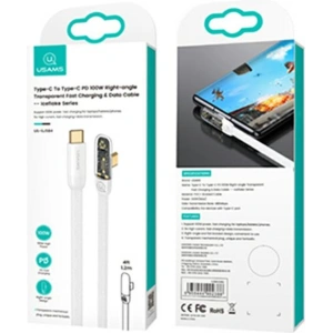 Kabel kątowy USAMS USB-C - USB-C PD 100W Iceflake Series 2m biały/white SJ587USB02 (US-SJ587)
