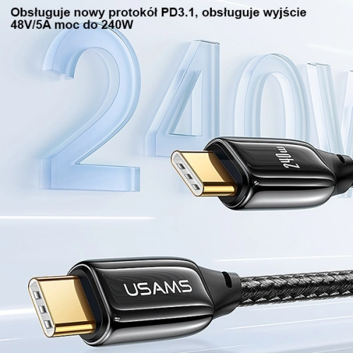 Kup Kabel USAMS U82 USB-C - USB-C 1.2m 240W PD 3.1 Încărcare Rapidă negru/black SJ580USB01 (US-SJ580) - USA898 - {ean13} - Sklep Home Screen