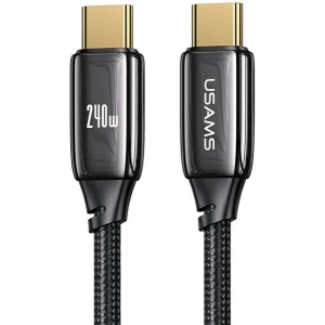 Cablul USAMS U82 USB-C - USB-C 2m 240W PD 3.1 împletit negru SJ581USB01 (US-SJ581)