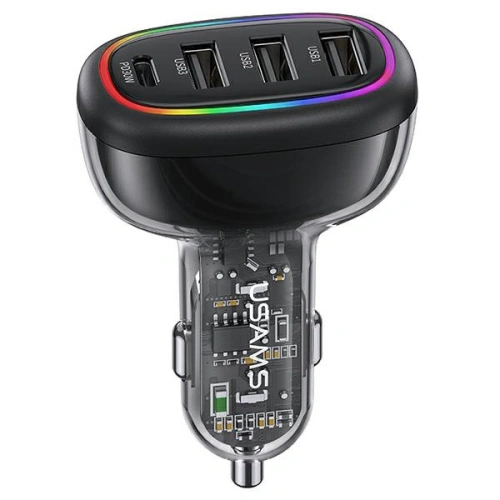 Buy USAMS Car Charger 1xUSB-C 3xUSB-A C34 48W 3A+C PD black CC170CC01 (US-CC170) - USA900 - {ean13} - Home Screen Store Europe