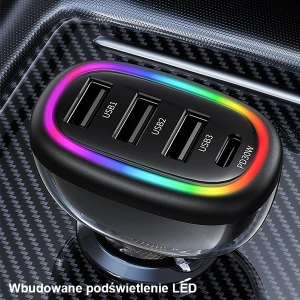Kup Ładowarka Samochowoa USAMS 1xUSB-C 3xUSB-A C34 48W 3A+C PD czarna CC170CC01 (US-CC170) - USA900 - {ean13} - Sklep Home Screen