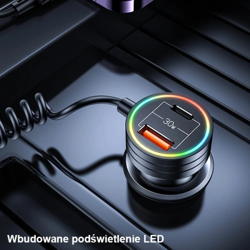 Kup Încărcător auto cu cablu spiralat USAMS 2xUSB-C 1xUSB-A C33 60W negru CC167CC01 (US-CC167) - USA901 - {ean13} - Sklep Home Screen