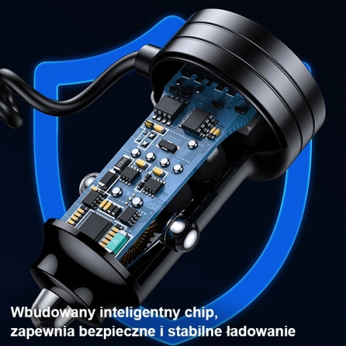 Kup Autonabíječka s pružným kabelem USAMS 2xUSB-C 1xUSB-A C33 60W černá CC167CC01 (US-CC167) - USA901 - {ean13} - Sklep Home Screen