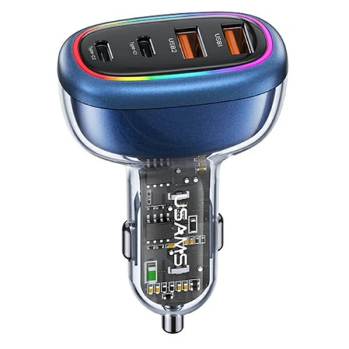Kup Încărcător auto USAMS 2xUSB-C 2xUSB-A C34 120W albastru CC169CC01 (US-CC169) - USA903 - {ean13} - Sklep Home Screen