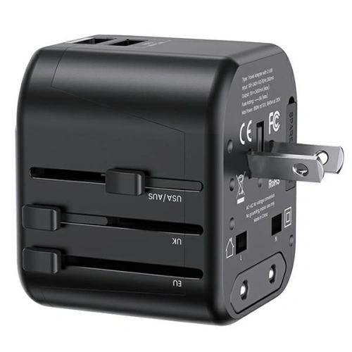 Kup Încărcător de rețea USAMS 2xUSB T55 12W adaptor universal 4 în 1 US/AU/EU/UK negru CC173TC01 (US-CC173) - USA904 - {ean13} - Sklep Home Screen