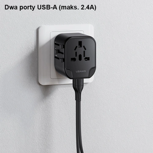 Kup Încărcător de rețea USAMS 2xUSB T55 12W adaptor universal 4 în 1 US/AU/EU/UK negru CC173TC01 (US-CC173) - USA904 - {ean13} - Sklep Home Screen