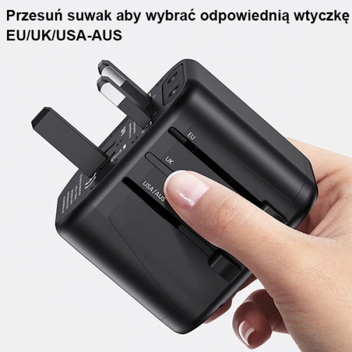 Kup Încărcător de rețea USAMS 2xUSB T55 12W adaptor universal 4 în 1 US/AU/EU/UK negru CC173TC01 (US-CC173) - USA904 - {ean13} - Sklep Home Screen