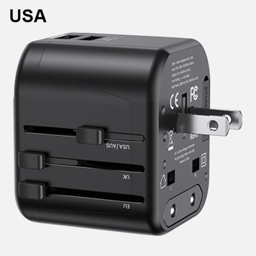 Kup Încărcător de rețea USAMS 2xUSB T55 12W adaptor universal 4 în 1 US/AU/EU/UK negru CC173TC01 (US-CC173) - USA904 - {ean13} - Sklep Home Screen