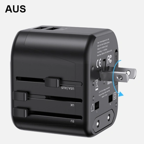 Kup Încărcător de rețea USAMS 2xUSB T55 12W adaptor universal 4 în 1 US/AU/EU/UK negru CC173TC01 (US-CC173) - USA904 - {ean13} - Sklep Home Screen