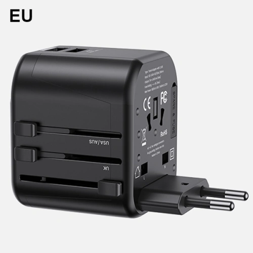 Kup Încărcător de rețea USAMS 2xUSB T55 12W adaptor universal 4 în 1 US/AU/EU/UK negru CC173TC01 (US-CC173) - USA904 - {ean13} - Sklep Home Screen
