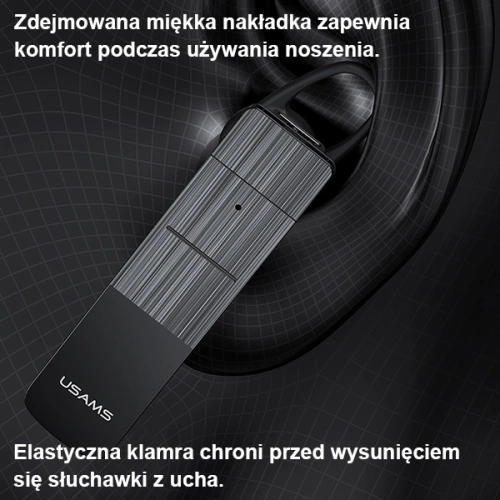 Kup Căști Bluetooth USAMS 5.0 BT2 negre BHUBT201 (USAMS-BT2) - USA908 - {ean13} - Sklep Home Screen