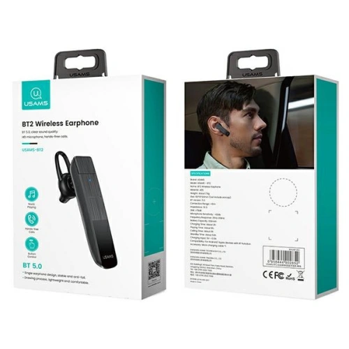 Kup Căști Bluetooth USAMS 5.0 BT2 negre BHUBT201 (USAMS-BT2) - USA908 - {ean13} - Sklep Home Screen