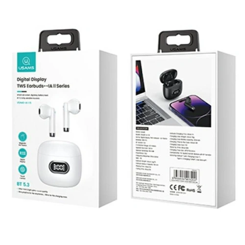 Kup Căști TWS USAMS IA II Series Bluetooth 5.3 albe BHUIAII02 (USAMS-IAII15) - USA908WHT - {ean13} - Sklep Home Screen