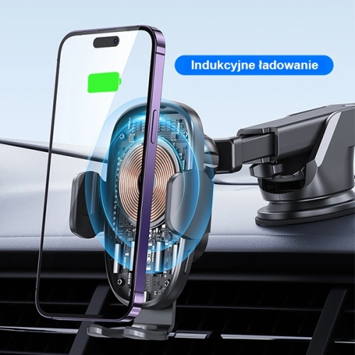 Buy USAMS US-CD187 15W Car Dashboard/Windshield Mount With Wireless Charger Built In Black CD187ZJ01 - USA912 - {ean13} - Home Screen Store Europe