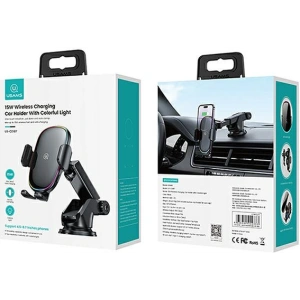 Buy USAMS US-CD187 15W Car Dashboard/Windshield Mount With Wireless Charger Built In Black CD187ZJ01 - USA912 - {ean13} - Home Screen Store Europe