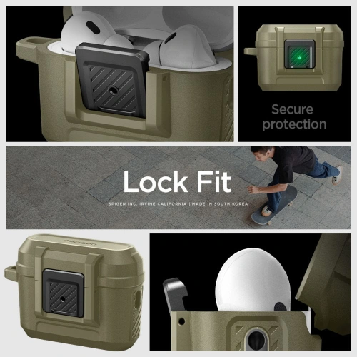 Kup Case Spigen Lock Fit Apple AirPods Pro 2/1 Vintage Khaki - SPN2767 - {ean13} - Sklep Home Screen