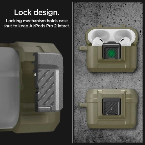 Kup Case Spigen Lock Fit Apple AirPods Pro 2/1 Vintage Khaki - SPN2767 - {ean13} - Sklep Home Screen