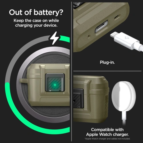 Kup Case Spigen Lock Fit Apple AirPods Pro 2/1 Vintage Khaki - SPN2767 - {ean13} - Sklep Home Screen