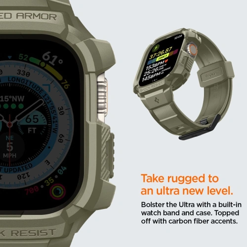 Kup Armband + Case Spigen Rugged Armor Pro Apple Watch Ultra 49mm Vintage Khaki - SPN2769 - {ean13} - Sklep Home Screen