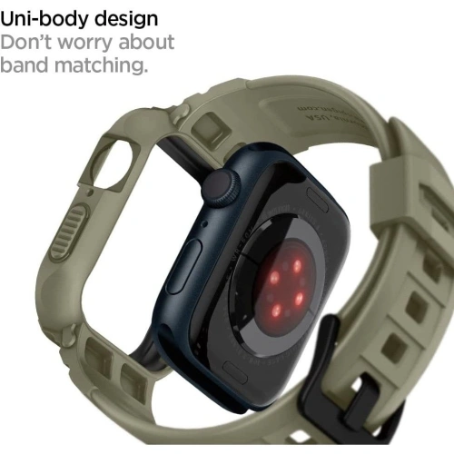 Kup Pasek + etui Spigen Rugged Armor Pro Apple Watch 4/5/6/7/SE 44/45mm Vintage Khaki - SPN2770 - {ean13} - Sklep Home Screen