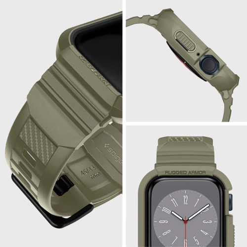 Kup Belt + case Spigen Rugged Armor Pro Apple Watch 4/5/6/7/SE 44/45mm Vintage Khaki - SPN2770 - {ean13} - Sklep Home Screen