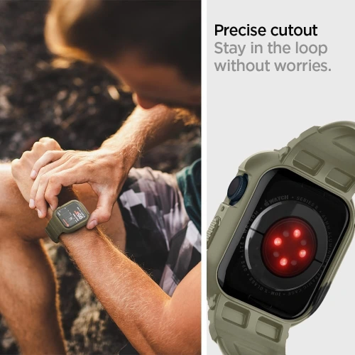 Kup Belt + case Spigen Rugged Armor Pro Apple Watch 4/5/6/7/SE 44/45mm Vintage Khaki - SPN2770 - {ean13} - Sklep Home Screen