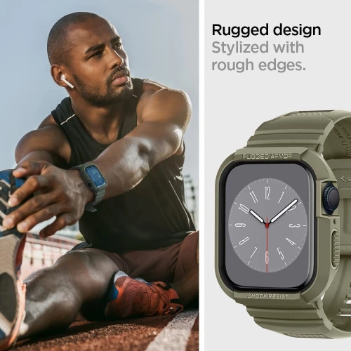 Kup Belt + case Spigen Rugged Armor Pro Apple Watch 4/5/6/7/SE 44/45mm Vintage Khaki - SPN2770 - {ean13} - Sklep Home Screen
