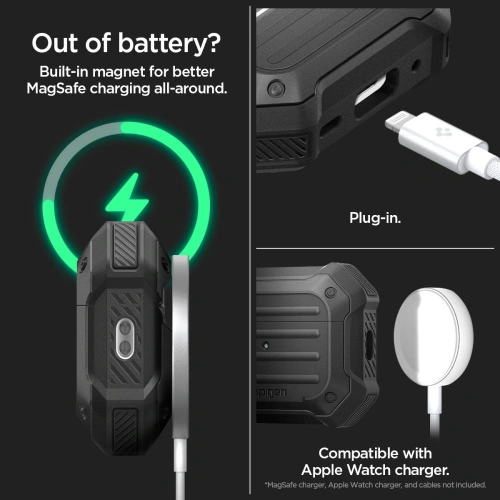 Kup Spigen Apple Tasche Tough Armor MagSafe Airpods Pro 2/1 Schwarz - SPN2776 - {ean13} - Sklep Home Screen