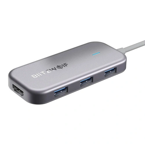 Buy 7in1 Blitzwolf HUB BW-TH5 USB-C 1x HDMI, 3x USB 3.0, 1x USB-C PD, 1x SD, 1x Micro SD - BLZ525 - {ean13} - Home Screen Store Europe