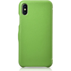 Kup Eui Kožené s klapkou/zavíratelné iCarer Metal Clip Vintage Folio iPhone XS / iPhone X Zelená (RIX02-GN) - ICR483 - {ean13} - Sklep Home Screen