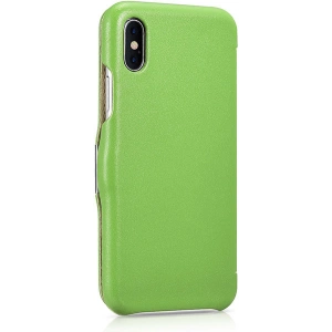 Kup Eui Kožené s klapkou/zavíratelné iCarer Metal Clip Vintage Folio iPhone XS / iPhone X Zelená (RIX02-GN) - ICR483 - {ean13} - Sklep Home Screen