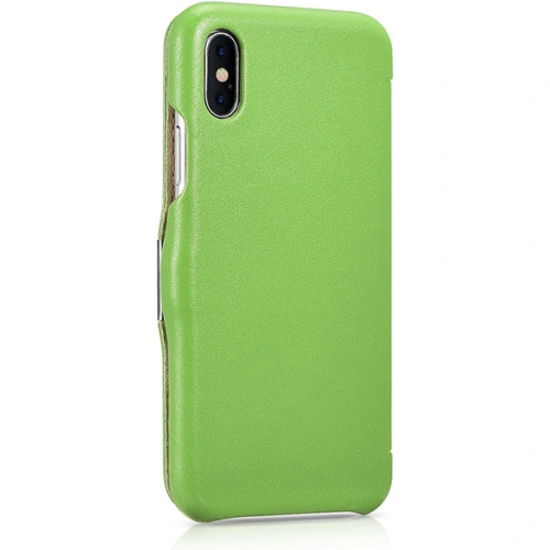 Kup Eui Bőr tok klappal/zárható iCarer Fém Klipsz Vintage Folio iPhone XS / iPhone X Zöld (RIX02-GN) - ICR483 - {ean13} - Sklep Home Screen