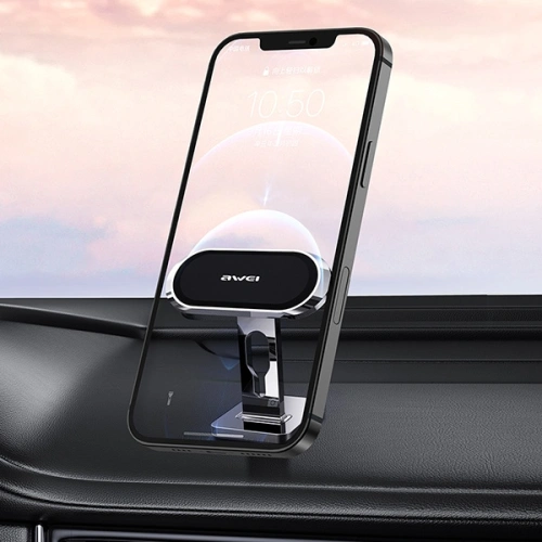 Kup Suport auto magnetic AWEI X19 pentru bord argintiu/negru - AWEI118 - {ean13} - Sklep Home Screen
