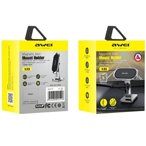 Kup Suport auto magnetic AWEI X19 pentru bord argintiu/negru - AWEI118 - {ean13} - Sklep Home Screen