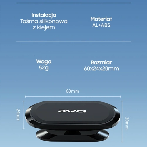 Buy AWEI X20 Dashboard Magnetic Car Mount Black - AWEI119 - {ean13} - Home Screen Store Europe