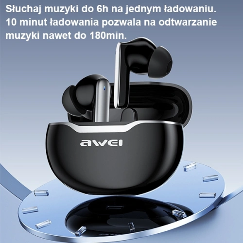 Kup Słuchawki TWS AWEI Bluetooth 5.3 T50 + stacja dokująca czarne - AWEI123 - {ean13} - Sklep Home Screen