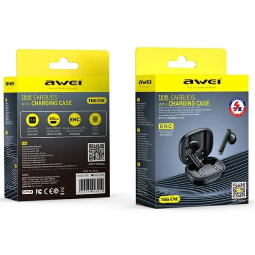 Kup Căști TWS AWEI Bluetooth 5.3 T66 negre - AWEI125 - {ean13} - Sklep Home Screen