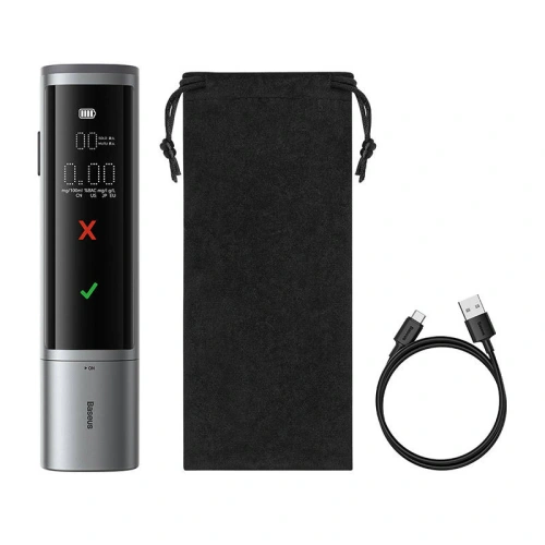 Buy Baseus SafeJourney Pro Digital Alcohol Tester Breathalyzer (gray) - BSU3976 - {ean13} - Home Screen Store Europe