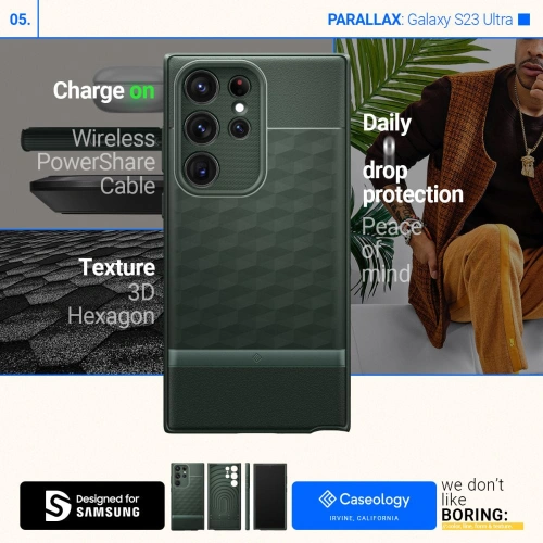 Kup Etui Caseology Parallax Samsung Galaxy S23 Ultra Midnight Green - CSL96 - {ean13} - Sklep Home Screen