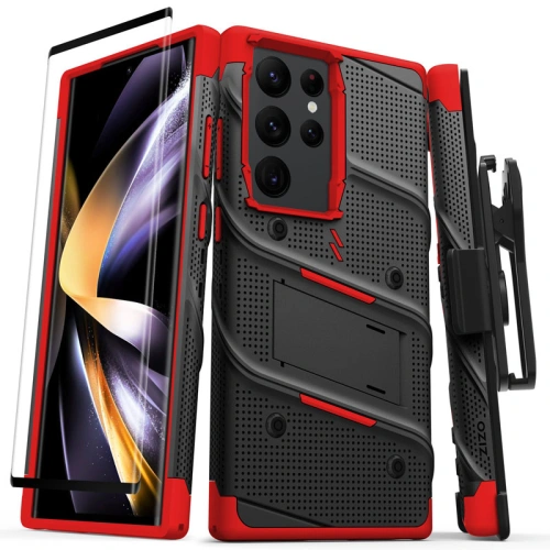 Kup Samsung ZIZO BOLT Series Tasche Galaxy S23 Ultra + Glas (schwarz/rot) - ZIZ120 - {ean13} - Sklep Home Screen