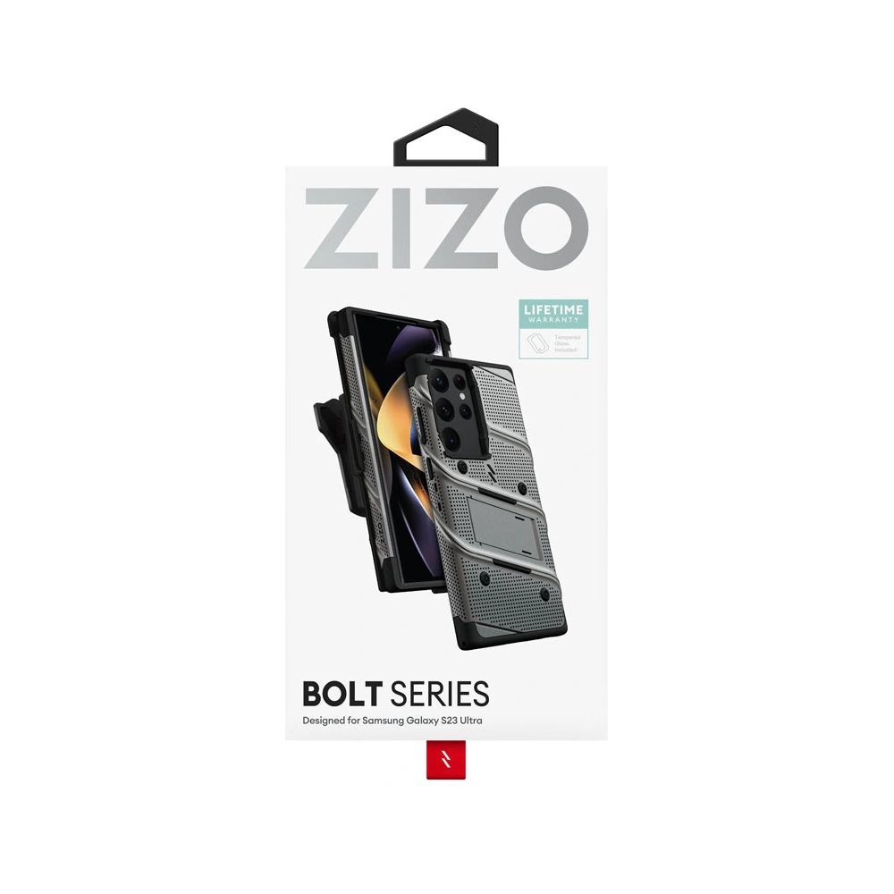 Etui ZIZO BOLT Series Samsung Galaxy S23 Ultra + szkło (szary)