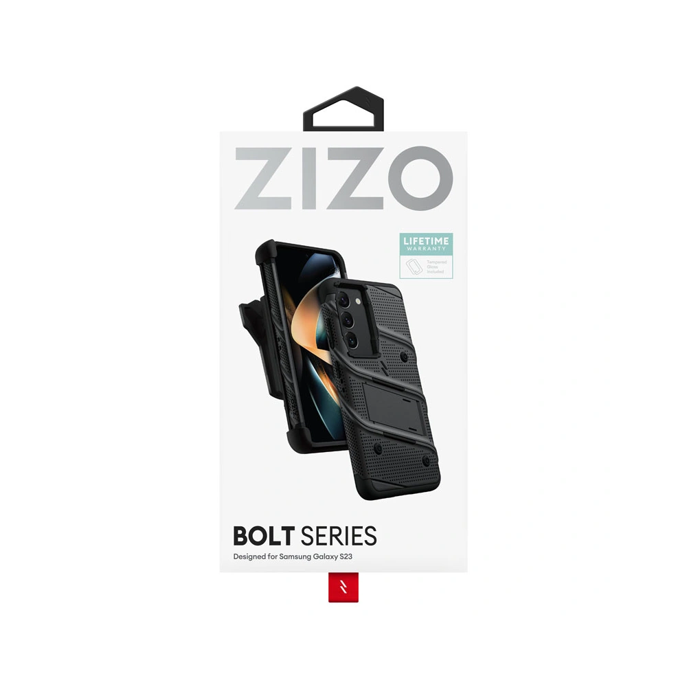 Etui ZIZO BOLT Series Samsung Galaxy S23 + szkło (czarny)