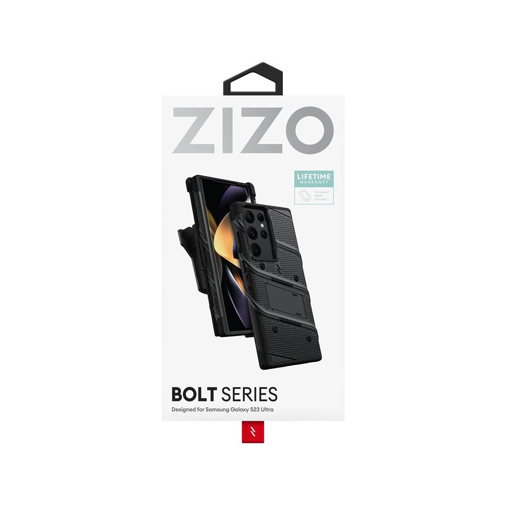 Etui ZIZO BOLT Series Samsung Galaxy S23 Ultra + szkło (czarny)