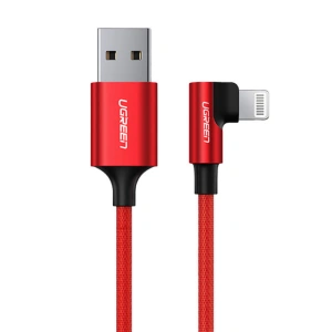 Kabel kątowy UGREEN US299 USB-A/Lightning 2.4A, 1m (czerwony)