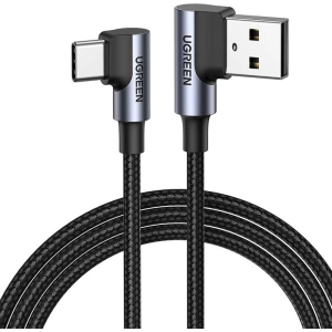 Úhlový kabel UGREEN US176 USB-C/USB-A 3A, 3m (černý)